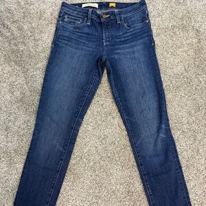 Anthropologie Pilcro & The Letterpress Mid-Rise Jeans Size 27 Dark Wash Denim